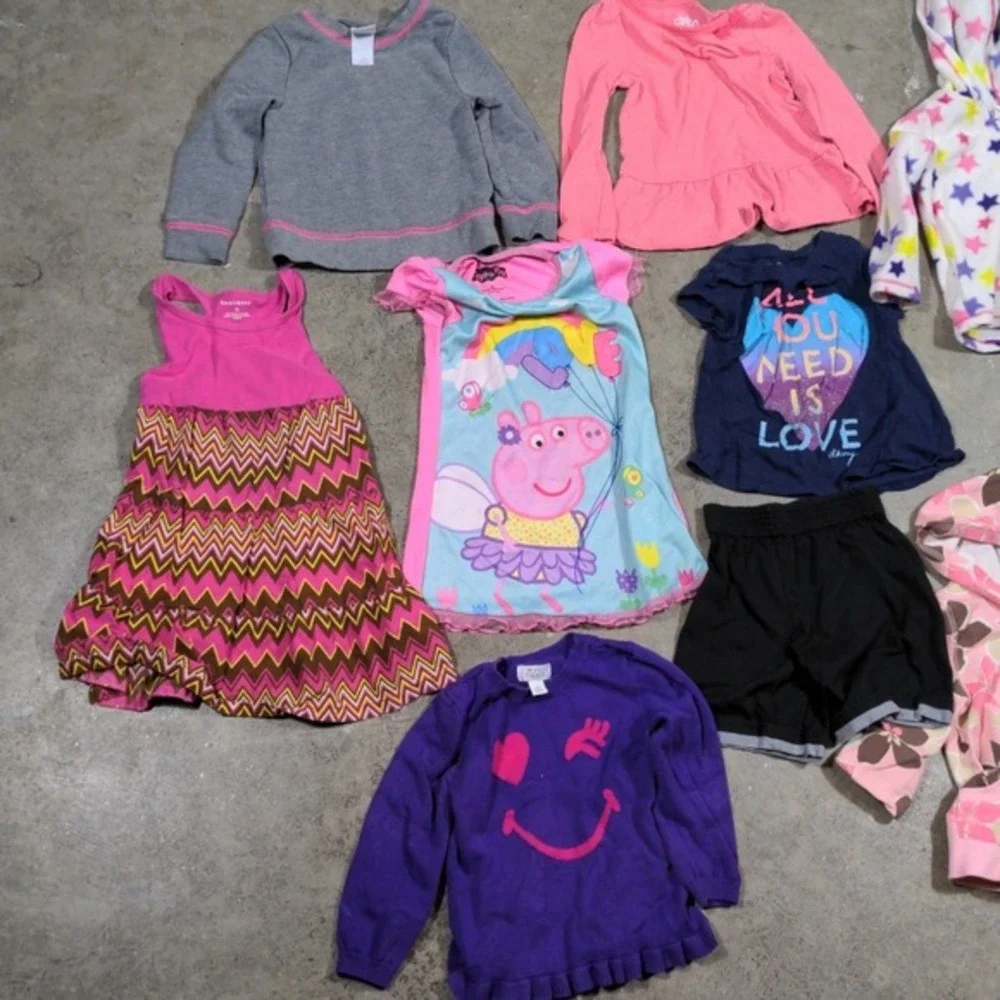 Toddler Girls 3T Clothing Lot 10pc Circo DKNY Peppa Pig Stars Hearts‎ VTG Style